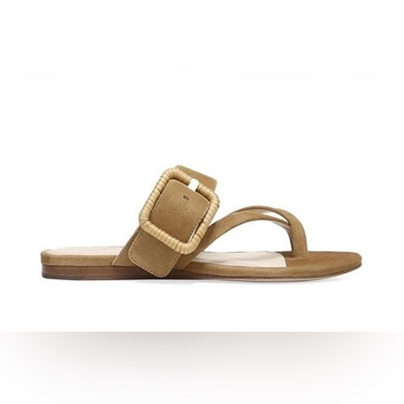 Veronica Beard Shoes - Veronica Beard Salva Raffia Buckle Suede flats